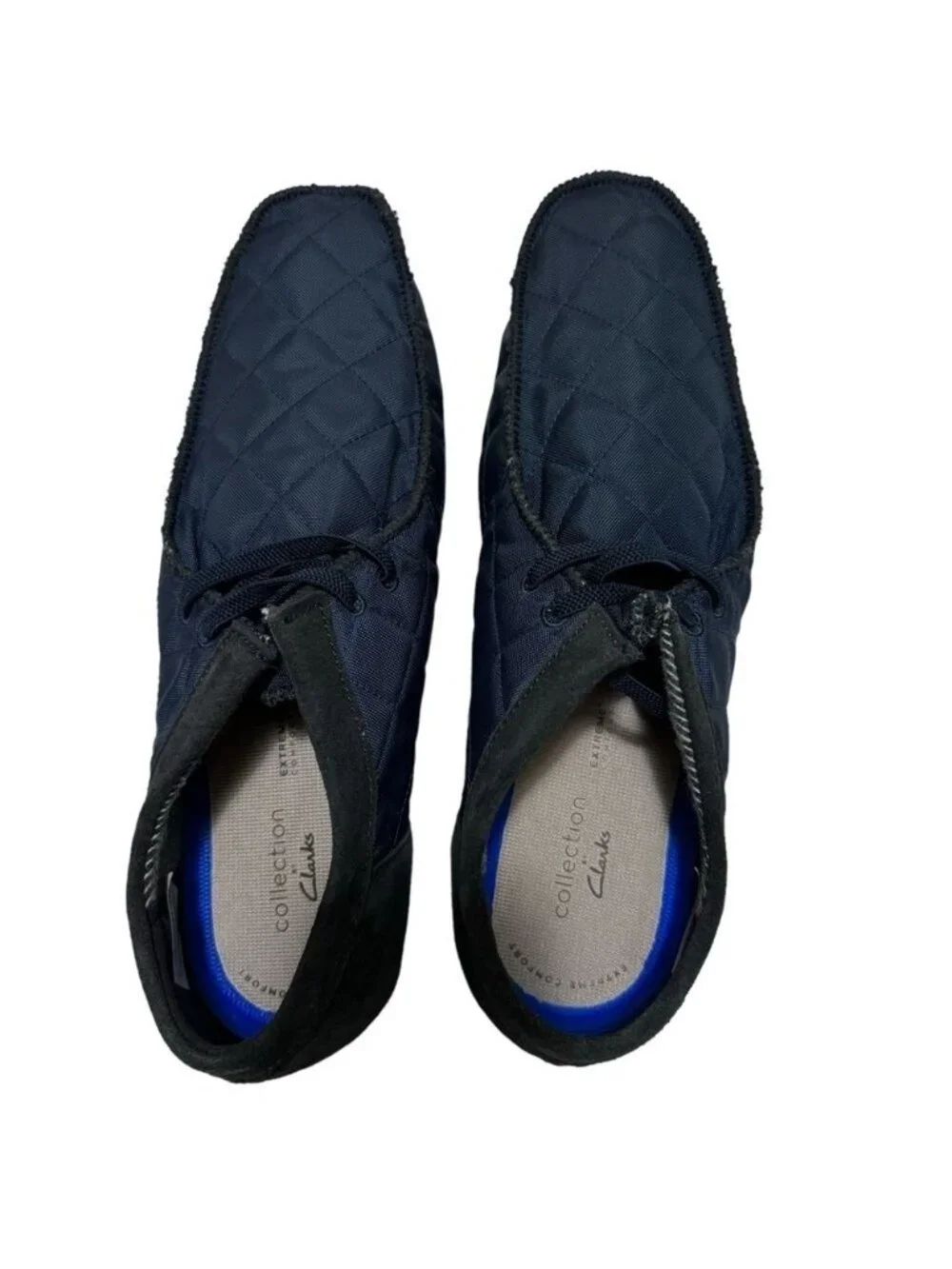 Clarks Mens Shacre II Step Moc Loafers Size 12 Wide Blue Casual Suede Textile